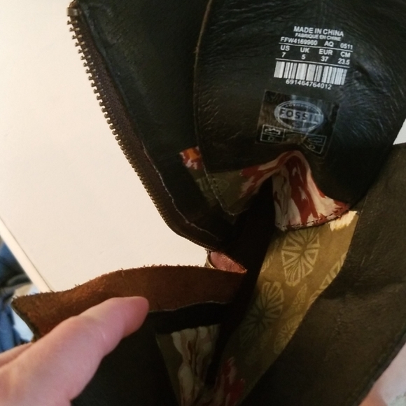 Fossil lace up leather boots - Picture 4 of 5